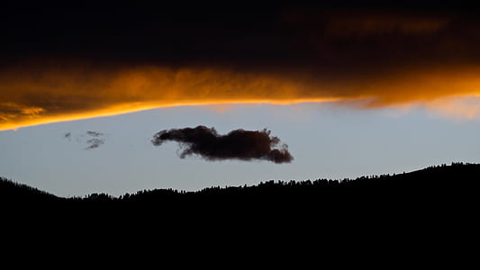 silhouette of mountain under orange sunset thumbnail