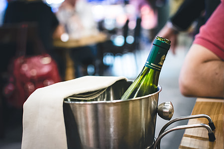 Wine in an ice bucket in a restaurant thumbnail