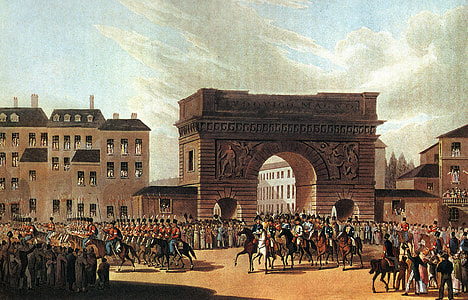 The Russian army enters Paris in 1814 during the Napoleonic wars thumbnail