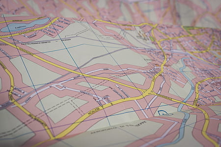 close-up photo of pink and gray map thumbnail