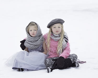 girl wearing gray scarf and pink sweater thumbnail