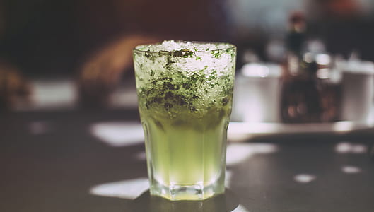 glass of mojito on gray table thumbnail