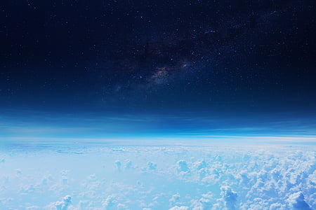 white and blue cloudy sky photo thumbnail