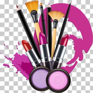 Cosmetics Lipstick Make-up artist Stock photography, Makeup, makeup brush and assorted-color lipstick PNG clipart