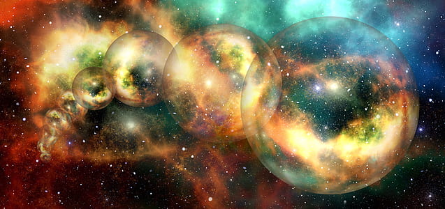 nebula with bubbles effect wallpaper thumbnail