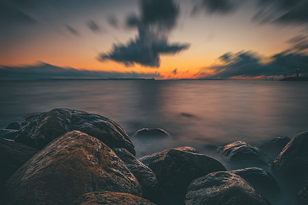 Long exposure shot captured on the coast thumbnail