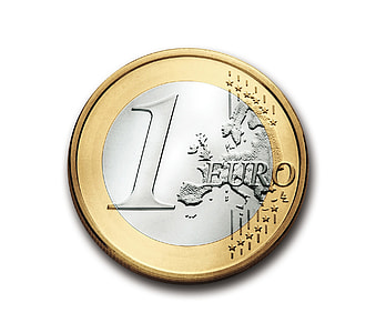 round silver and gold 1 Euro coin thumbnail