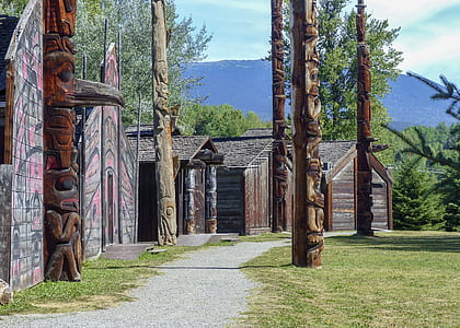 brown wooden houses surrounded by trees thumbnail