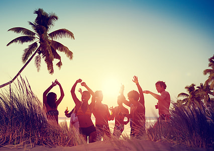 dancing men and women during sunset thumbnail