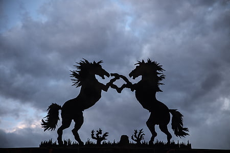 two silhouette of horses thumbnail