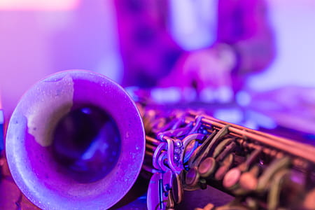 tilt shift lens photography of brass musical instrument thumbnail
