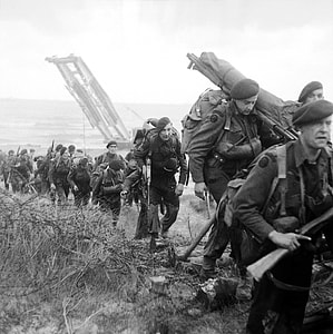 Royal Marine Commandos Move in from Sword Beach, D-Day, World War II thumbnail