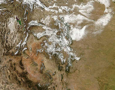 Rockies and plains with urban and agriculture in Colorado thumbnail