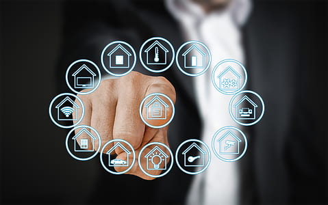 man pointing on house icon illustration thumbnail