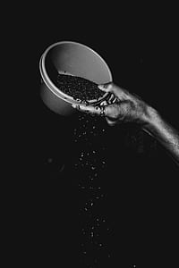 black-and-white, hand, seeds, bowl thumbnail
