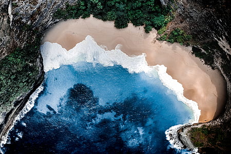 aerial photography of seashore at daytime thumbnail