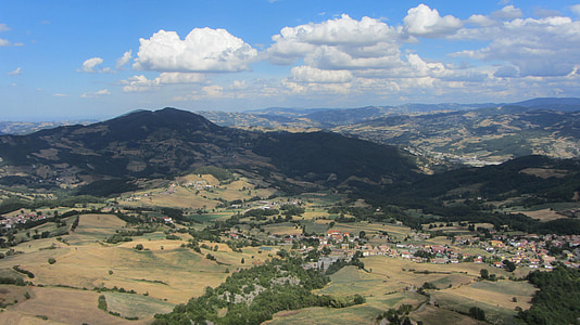 aerial photography of mountain and houses thumbnail