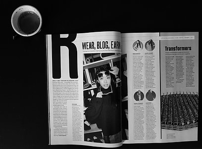 woman wearing black long sleeve top magazine thumbnail