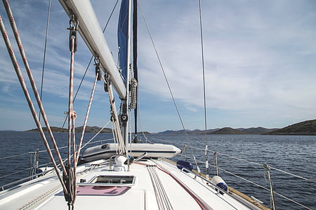white motor boat at daytime thumbnail