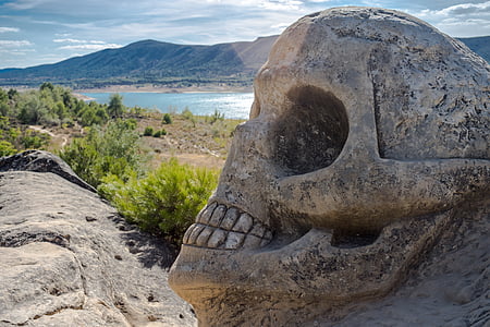 gray skull rock formation during daytime thumbnail
