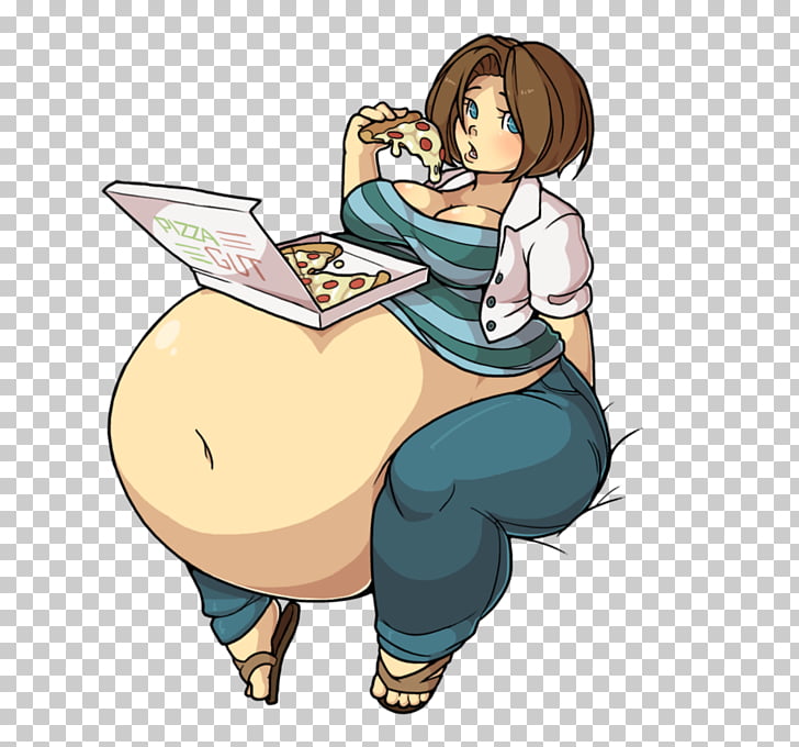 Anime stuffed belly girl
