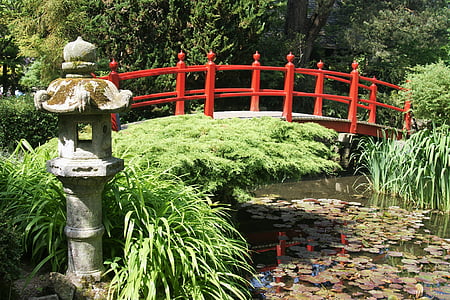 bridge, japan, japanese garden, park, wooden bridge, bridge railing thumbnail