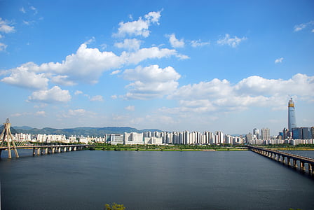 city buildings near body of water under cloudy sky during daytime thumbnail