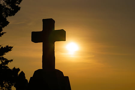 silhouette of concrete cross structure thumbnail