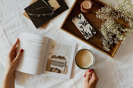 Woman read book and drink coffee thumbnail