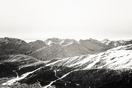 The Alps in black and white thumbnail