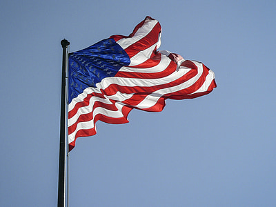 USA flag on flag pole thumbnail