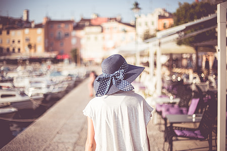 Young Girl Walking in Croatian City Rovinj thumbnail