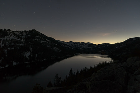 alps with lake during nighttime thumbnail