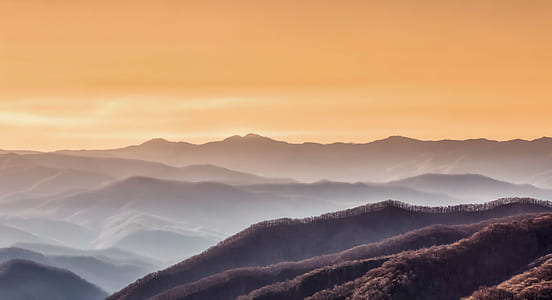 mountains during golden hour thumbnail