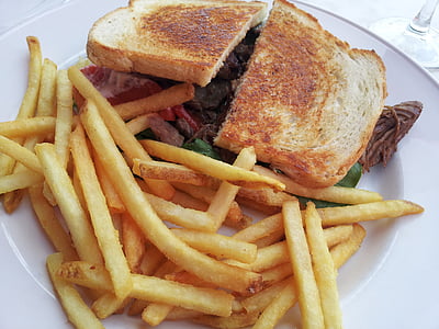 fried potato fries and sandwich thumbnail