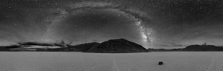 grayscale photo of mountain thumbnail
