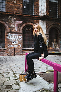 Portrait of young woman on the street thumbnail