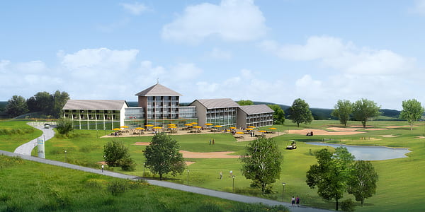 brown buildings on green grass field thumbnail