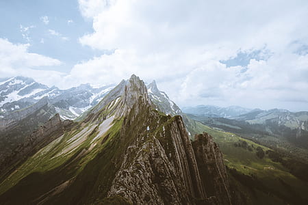 aerial photography of brown mountain thumbnail