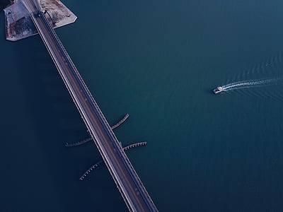 sea, water, bridge, waves thumbnail