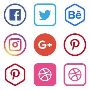 Social media (color) svg vector icon sets