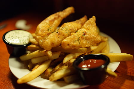fish and chips, french fries, after french fries, tartar, ketchup, snacks thumbnail