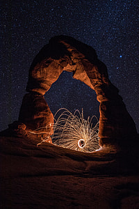 time lapse photograph of sky and stone formation thumbnail