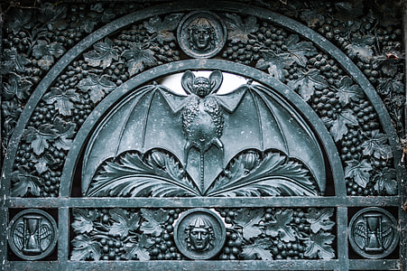 gray steel bat wall decor thumbnail