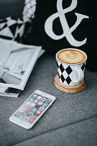 Resting with magazines and cup of coffee thumbnail