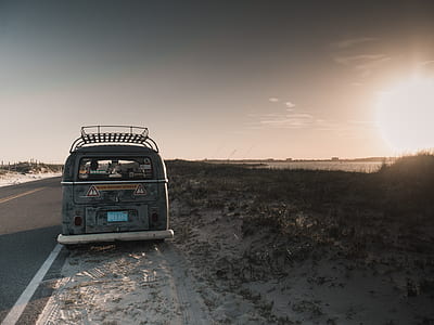 gray van on road thumbnail