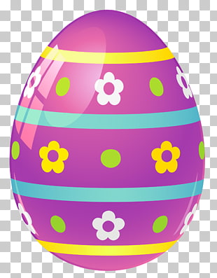 Easter Egg Food, Purple Easter Egg with Flowers , purple, white, green, and yellow floral egg illustration PNG clipart