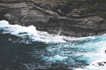 aerial view of sea waves thumbnail
