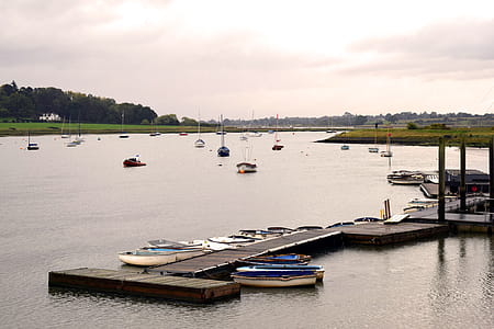 Yachts and boats on the River Deben in Suffolk, East Anglia thumbnail