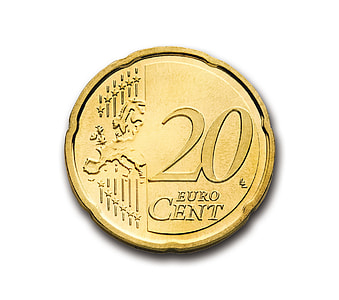 round gold 20 Euro Cent coin thumbnail